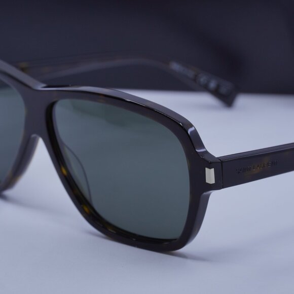 Saint Laurent SL609 CAROLYN 002 Aviator Sunglasses - Havana/Grey - Picture 2 of 12